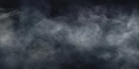 Foto op Plexiglas gray grunge smoke texture,  dark sky,  black night cloud, horror theme background, Generative AI © Yash