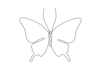 Butterfly continuous one line drawing. Company logo identity. Salon and spa healthcare business icon. Vector illustration. Premium vector.