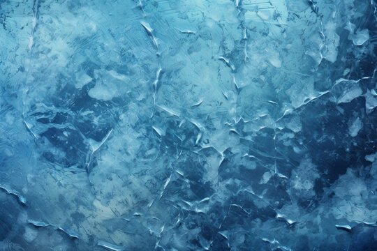 ice winter background cracks grunge texture blue wallpaper, Generative AI