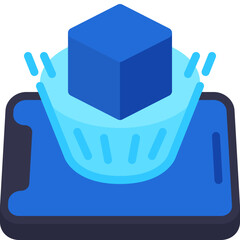 Hologram Cube 3D Mobile Icon