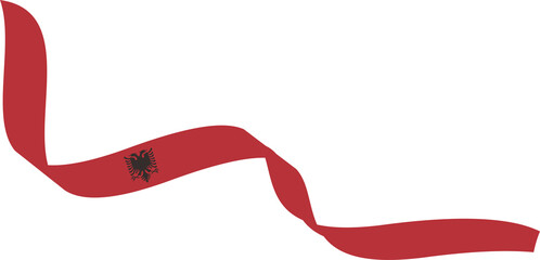 Albania Flag Ribbon Shape