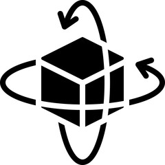 360 Rotate Cube Icon