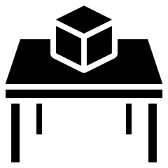 Table With 3D Cube Icon