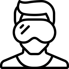 Man Wearing VR Goggles Icon