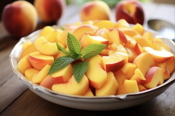 Pfirsich - Juicy and Delicious Peach Fruit for a Healthy Fruit Salad or Sweet Dessert