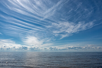 Summer clouds on Lake Peipsi, Pskov region