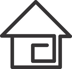 home and building icon outline flat vector 