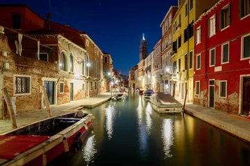 Cercles muraux Pont des Soupirs Enchanting Nightfall Over Venice's Grand Canal