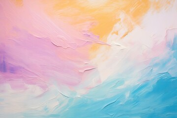 Abstract wall painting with oil and acrylic smears blotches and brushstrokes in pastel colors - obrazy, fototapety, plakaty