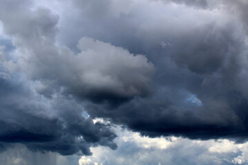 Fototapeta na wymiar Dark pile of clouds before rain.