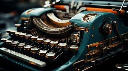Close up of typewriter.
