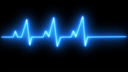 ECG health medical monitor abstract saber heartbeat rate and pulse background on black screen