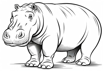 Obraz premium Coloring book for children, animals, tiger, white background