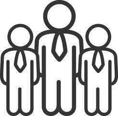 group of people sign outline flat vector 