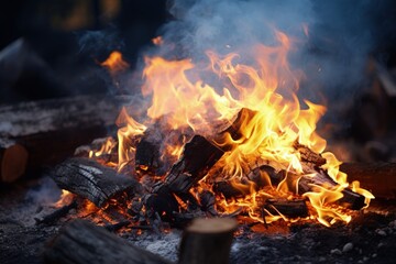 Ashes from a smoldering fire