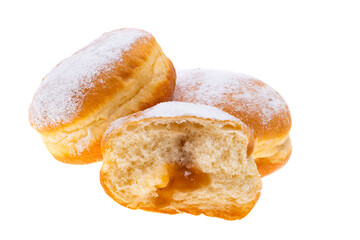 Berliner with jam isolated