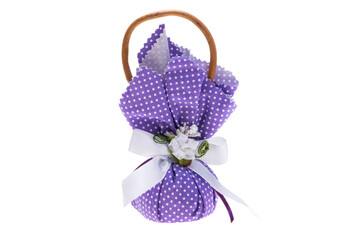 lavender pouch with dry lavender isolated