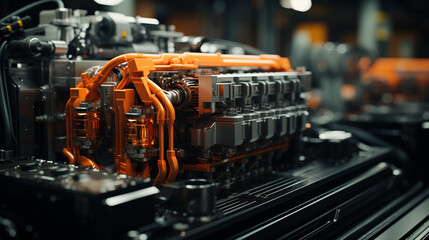Engine of a car.