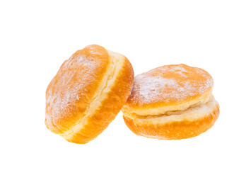 Berliner with jam isolated