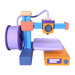 FDM Mini 3D Printer 3D Illustration Icon