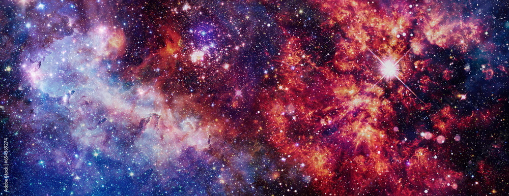 Wall mural multicolor outer space. star field and nebula in deep space many light years far from planet earth. 