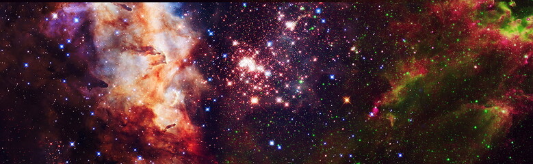 beautiful galaxy in outer space. Nebula night starry sky in rainbow colors. Multicolor outer space. Elements of this image furnished by NASA.
