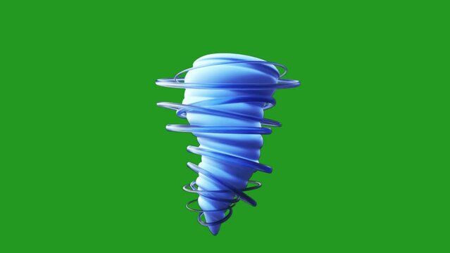 3D animated footage of a hurricane, with a green screen background.