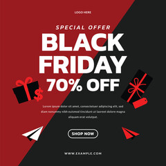 black friday campaign shopping banner flyer brochure social media post template vector design