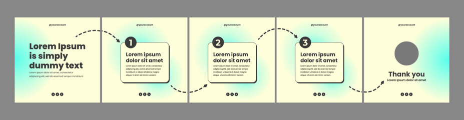set of carousel templates for social media posts © Rozin