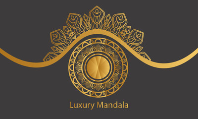 Fototapeta premium luxury mandala with abstract background with golden arabesque pattern east style.
