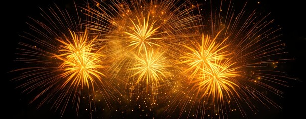 pyrotechnic fireworks image fireworks flashing firework on dark night, in the style of dark yellow and orange, large canvas format, uhd image, photographic montage, photo taken with- generative AI