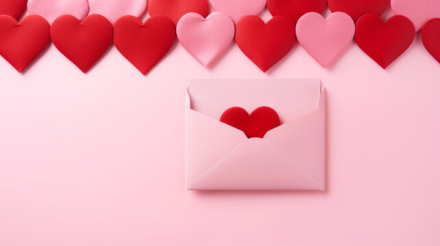 Illustration of a heart on a pink background for valentine's day. 