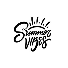 Summer Vibes black color lettering phrase.