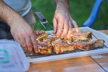 meat on the grill