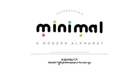 Modern Minimal Font. Regular Number Typography urban style alphabet fonts for fashion, sport, technology, digital, movie, logo design, vector illustration