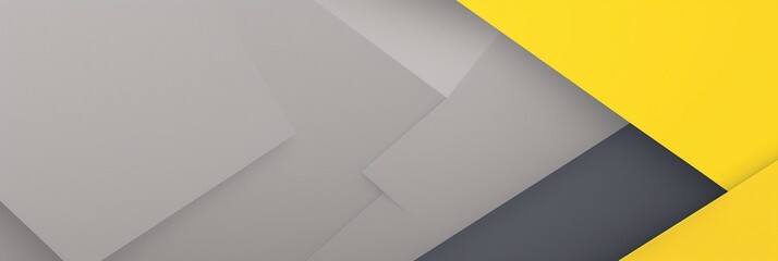 Grey and yellow background texture with minimal geometric triangle shapes, presenting a modern abstract design featuring a captivating interplay of gradient, noise, and grain, web banner