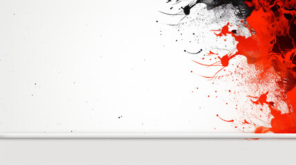 red and black ink splashes. Paint splatters on white background. Abstract background with splashes