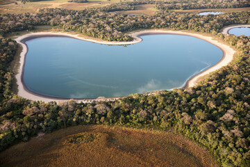 Aerial view to Pantanal jungle in Brasil.