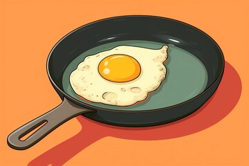 fried eggs in a frying pan