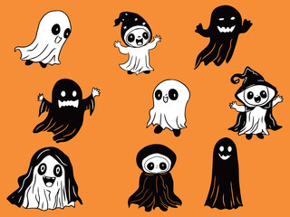 set of halloween monsters