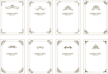 Retro frames, ornamental frame, vintage rectangle ornaments and ornate border. Isolated icons vector set