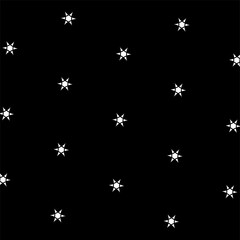 Black and white stars pattern fabric textile print design.
