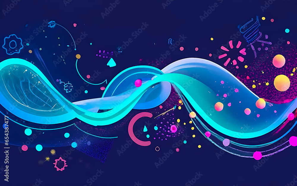 Poster 3D abstract  abstract pattern backdrop shade of cool lighting dark contrast computer graphics generative ai for wallpaper