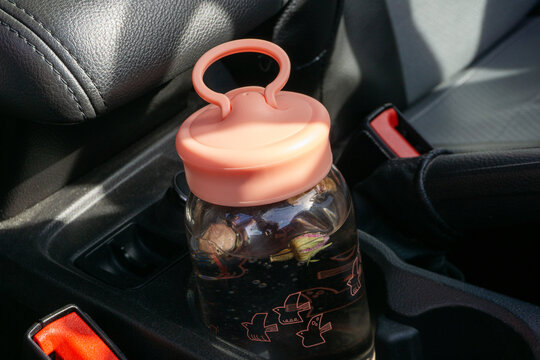 Reusable water bottle. World refill day. Zero waste concept.