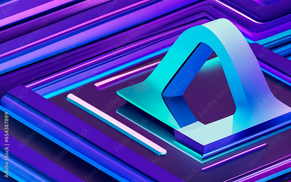Poster 3D abstract  abstract pattern backdrop shade of cool lighting dark contrast computer graphics generative ai for wallpaper