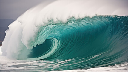 big ocean wave surfing nature water - by generative ai