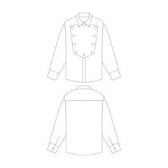 template bib front western shirt vector illustration flat design outline clothing collection