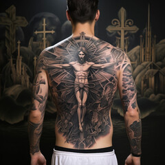 Christian Christ tattoo ink -  by generative ai