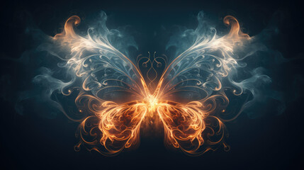 butterfly flow of energy spirit animal shamanism spiritual flame - by generative ai