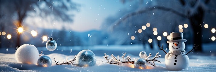 Winter atmospheric landscape with frost-covered, Generative AI